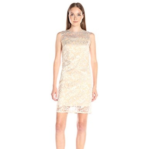 Carmen Marc Valvo Dresses & Skirts - Carmen Marc Valvo Infusion Foiled Lace Shift Dress